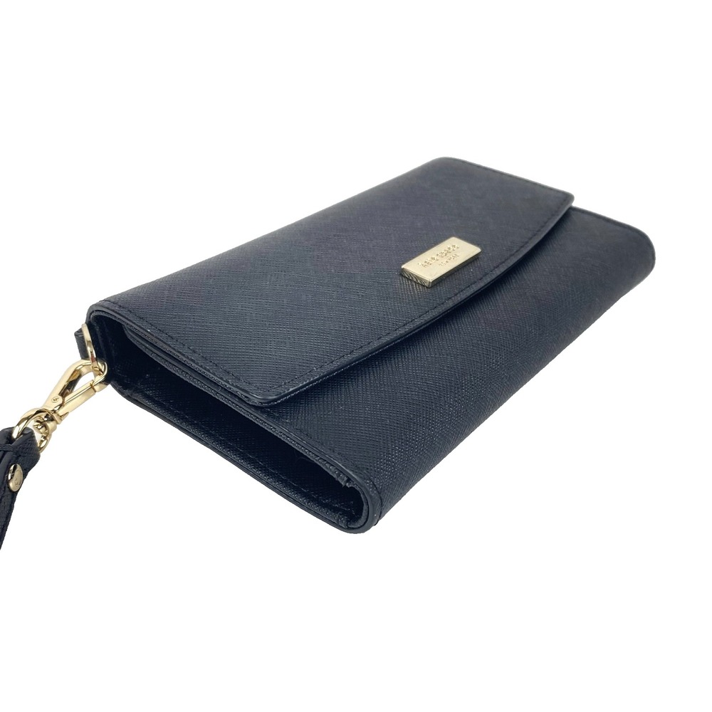 New Kate Spade New York Leather Black Wristlet Wallet Clutch Cellphone Holder